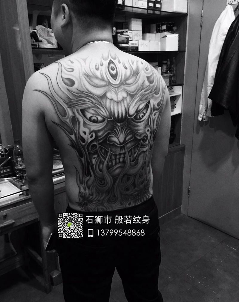 满背般若纹身纹身图片