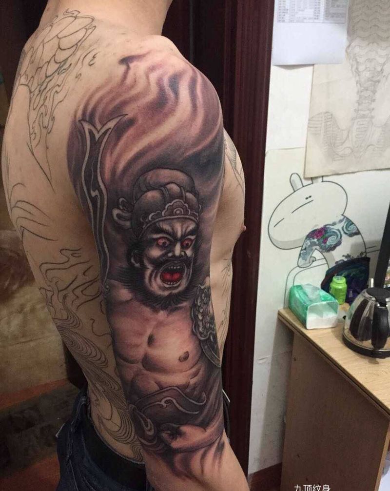 三哥纹身图片_成品手臂写实人物肖像纹身图案