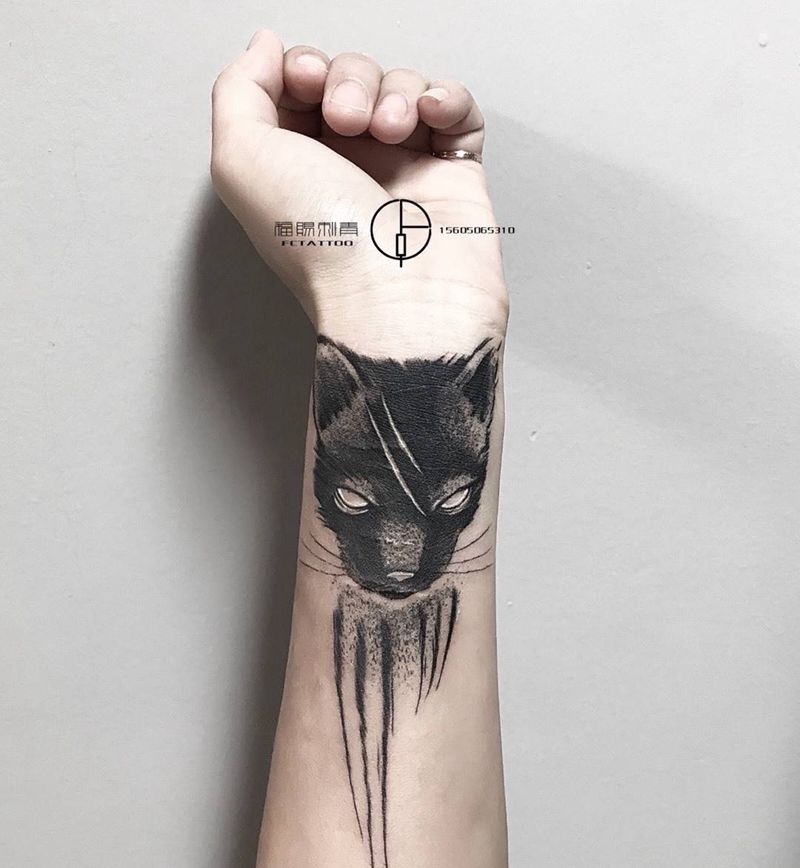 猫纹身图片
