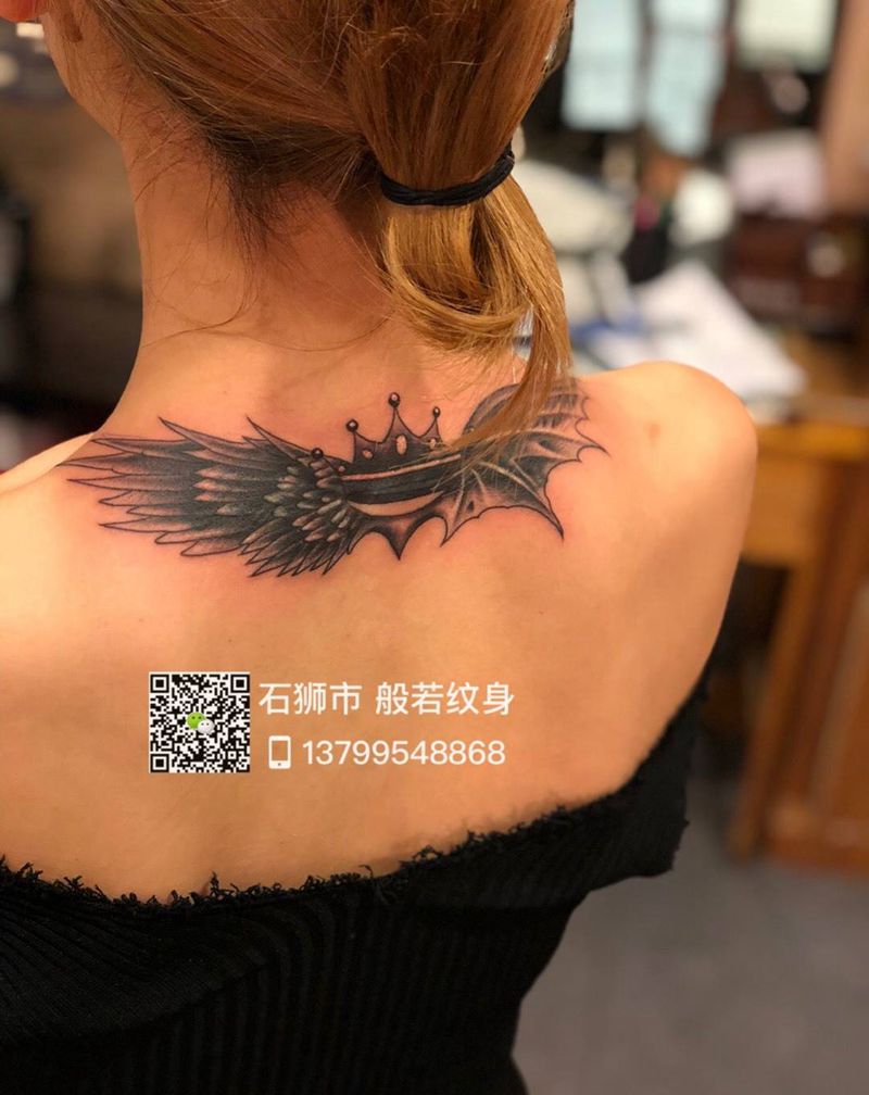 天使恶魔翅膀纹身图片