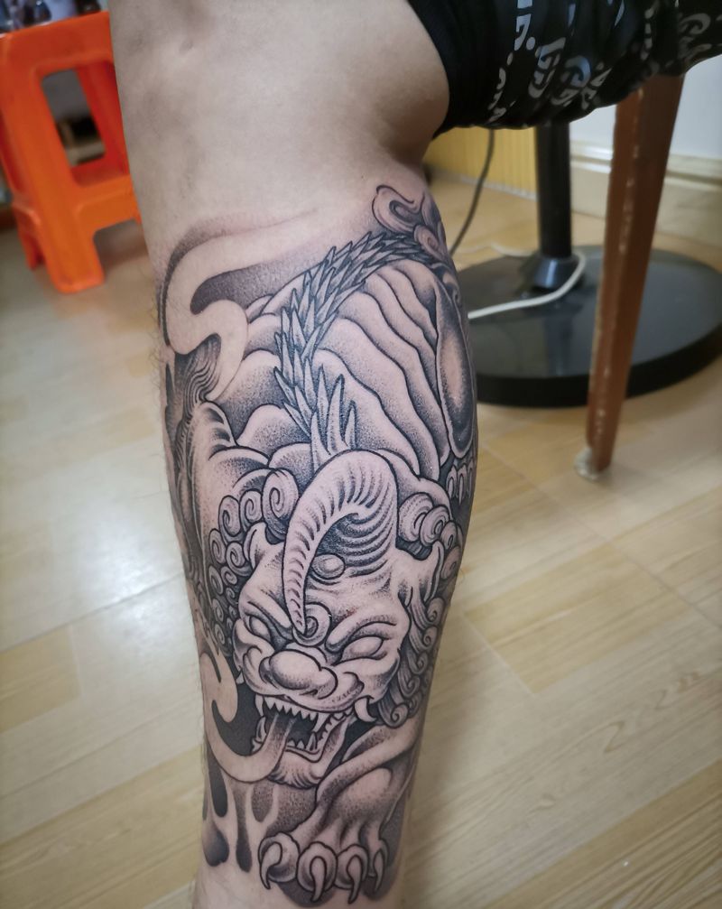 小纹身图片_腿部新传统纹身图案