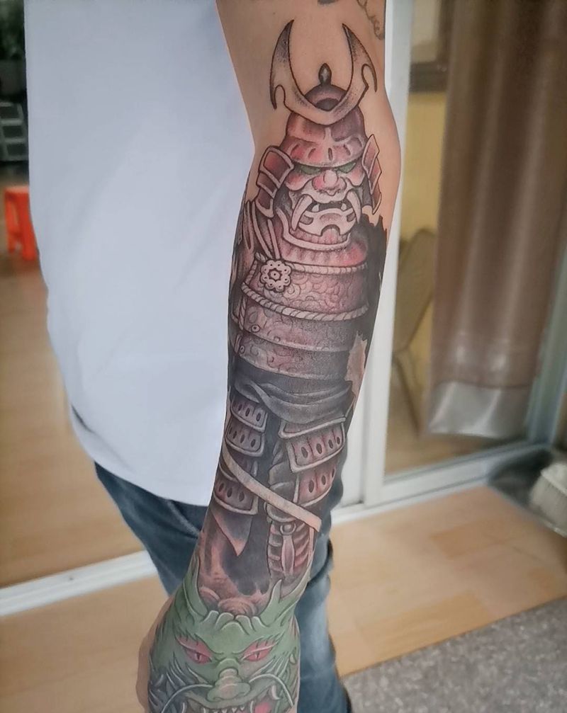 鬼武纹身图片_手臂新传统纹身图案