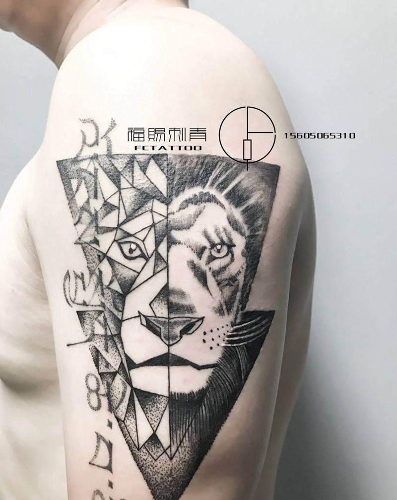 狮子纹身图片
