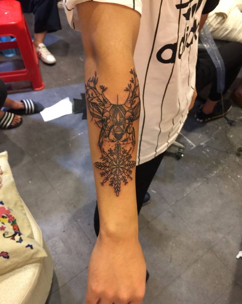 麋鹿纹身纹身图片
