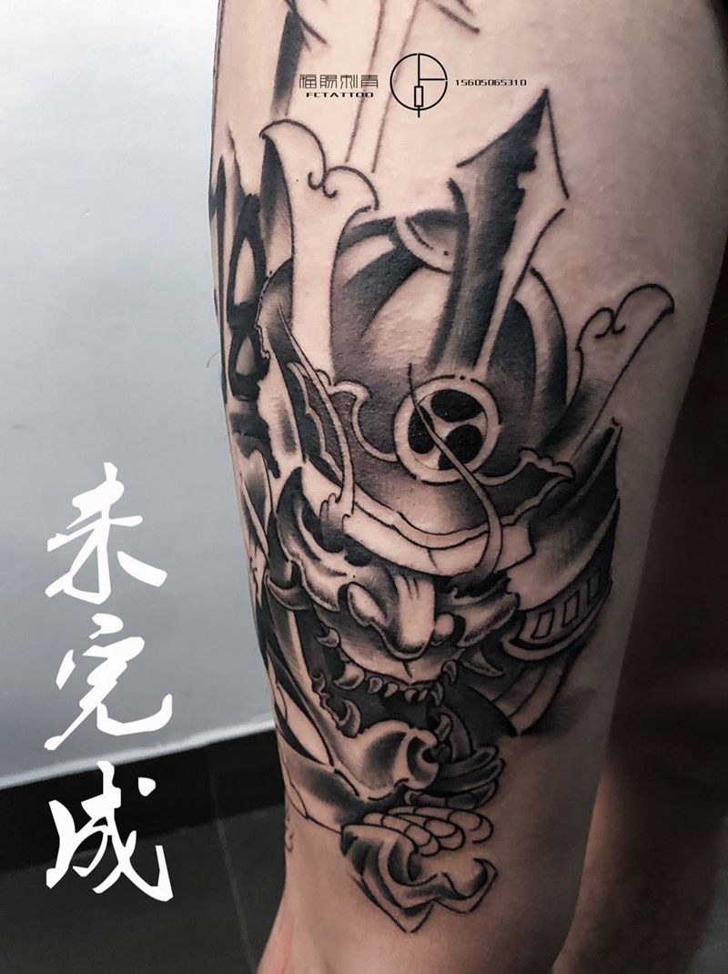 鬼武士未完成纹身图片