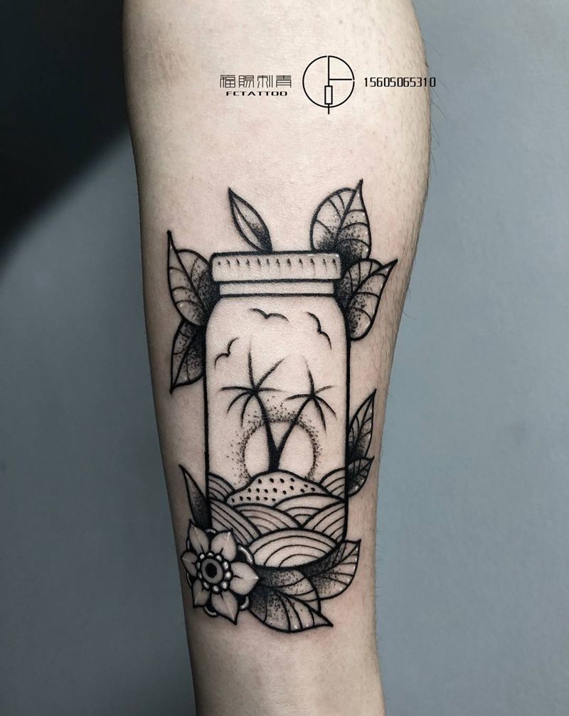 瓶子纹身图片