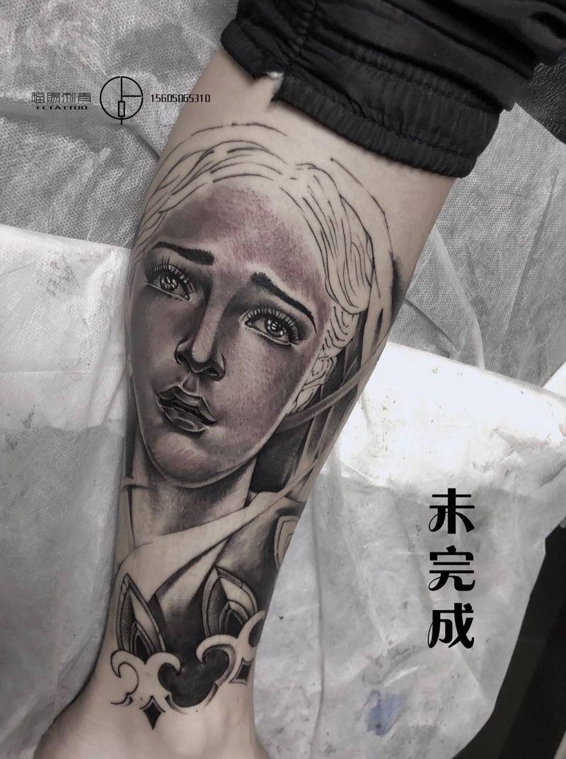 圣母玛利亚未完纹身图片
