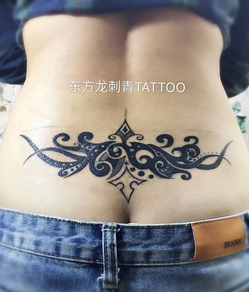 图腾纹身纹身图片_成品腰部图腾原创东方龙宁德福建纹身图案