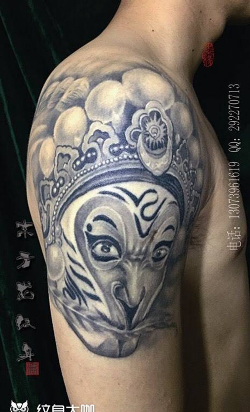 大圣纹身纹身图片_成品肖像东方龙福建手臂纹身图案