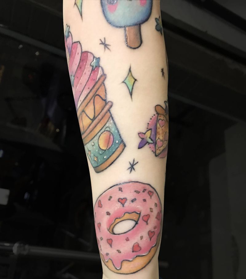 美食纹身图片_手臂New School纹身图案