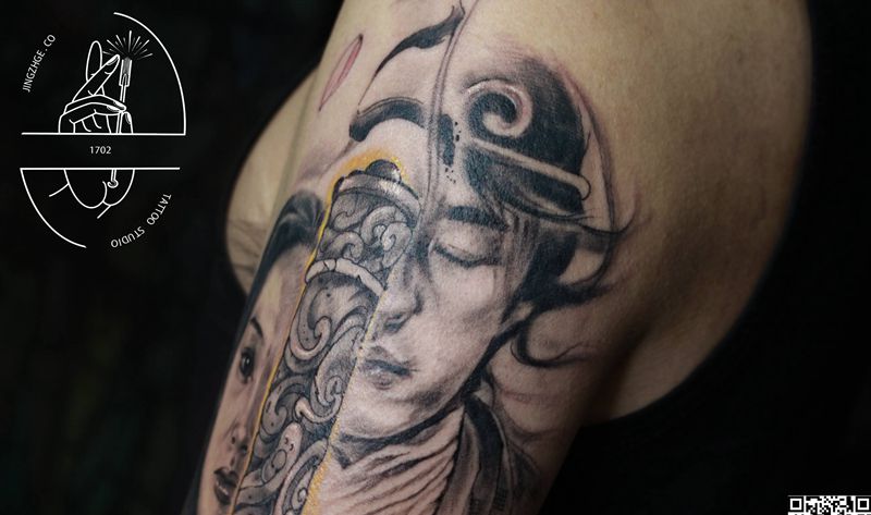 至尊宝纹身图片_手臂欧美写实纹身图案