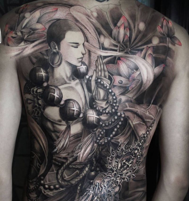 满背纹身图片_背部纹身图案