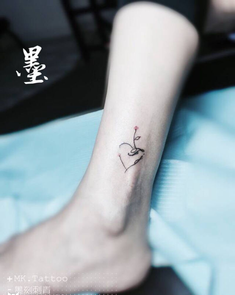 小清新纹身图片_脚部纹身图案