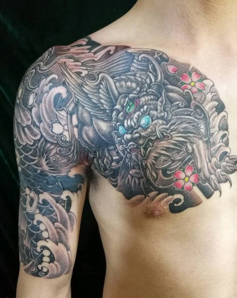 半胛纹身纹身图片_肩部手臂传统原创宁德成品纹身图案