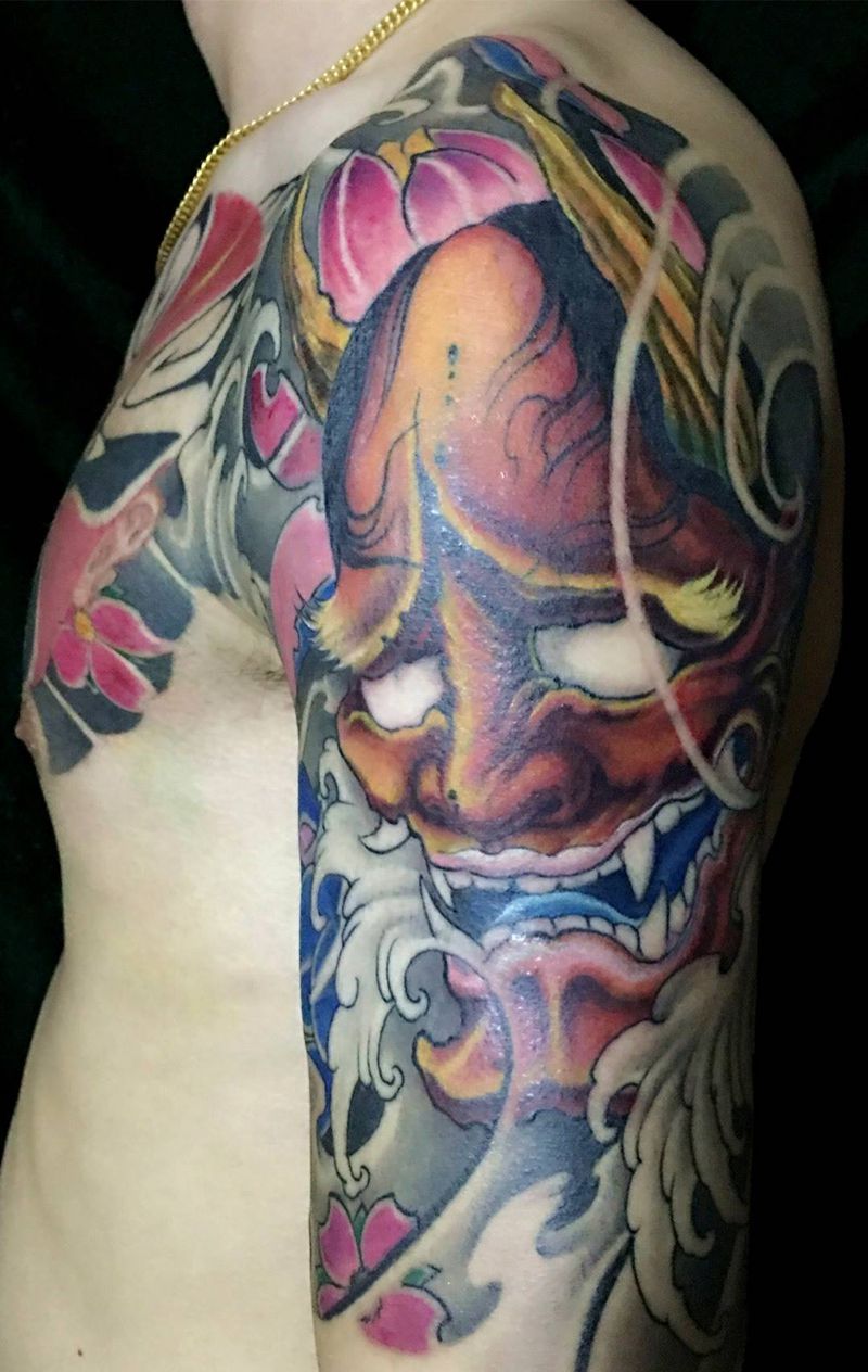 半胛纹身纹身图片_成品胸部手臂传统东方龙宁德福建纹身图案