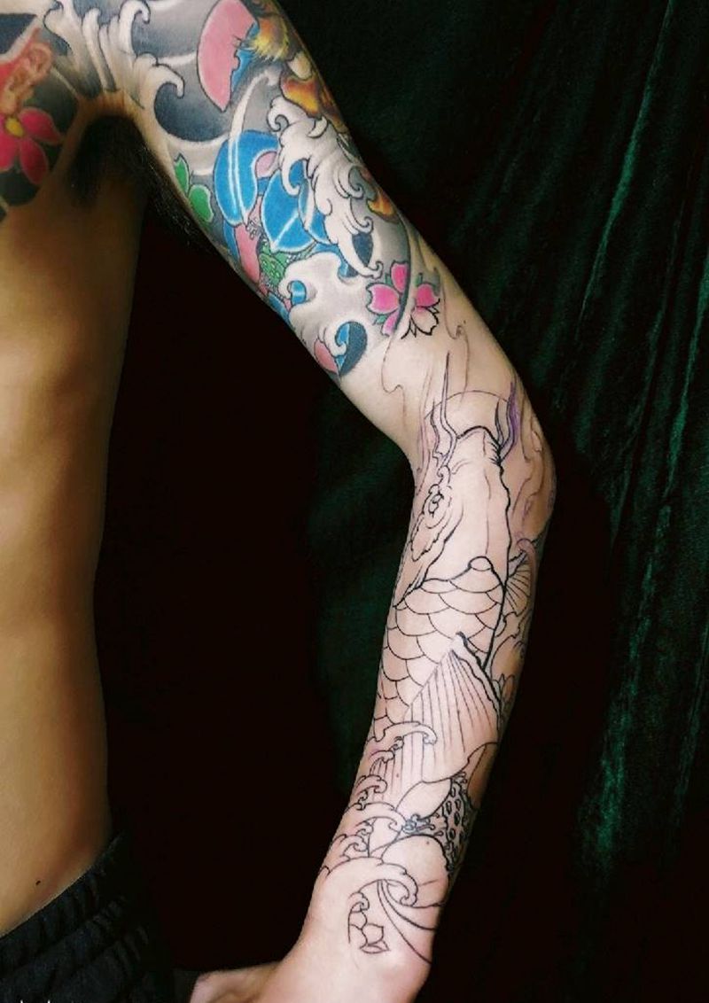 花臂纹身纹身图片_手臂传统宁德福建纹身图案