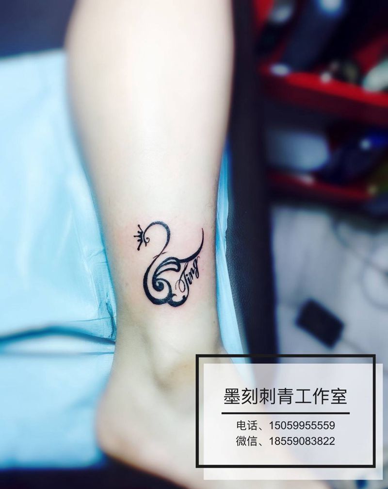 客人需求设计纹身图片_腿部图腾纹身图案