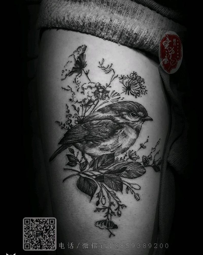 腿部，点刺纹身图片_腿部宁德福建成品纹身图案