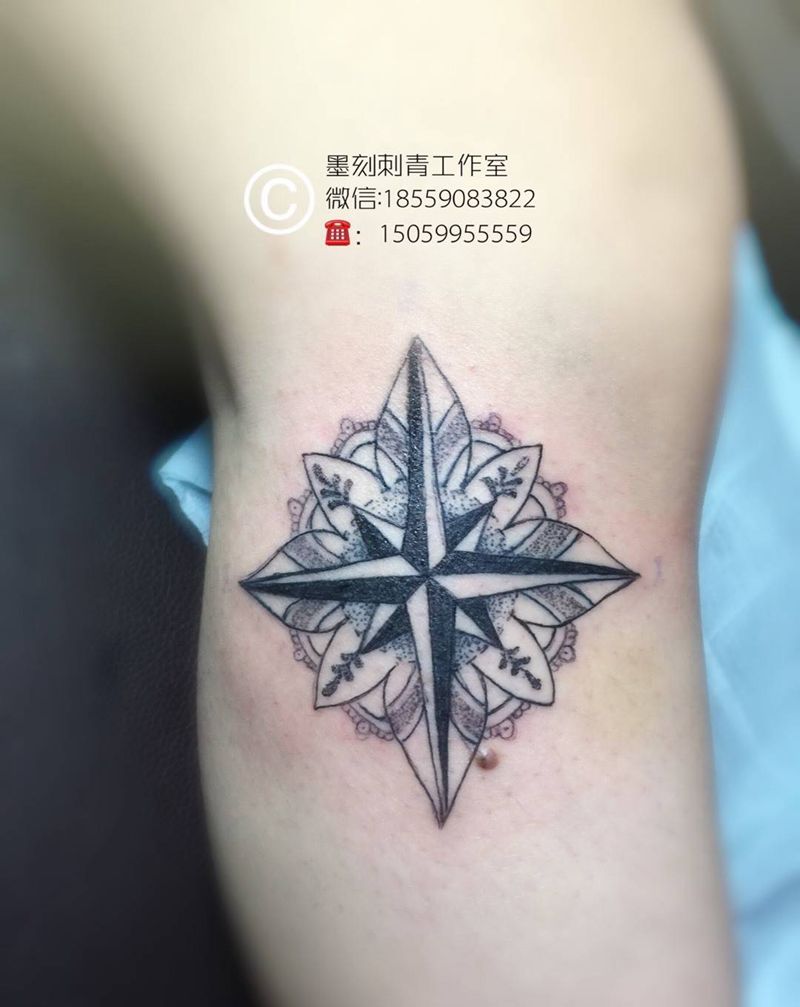 腿部指南纹身图片