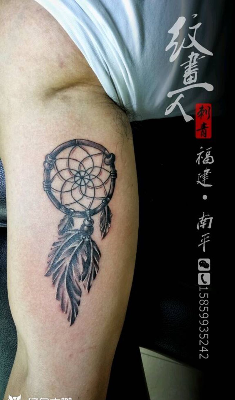 捕梦网纹身图片