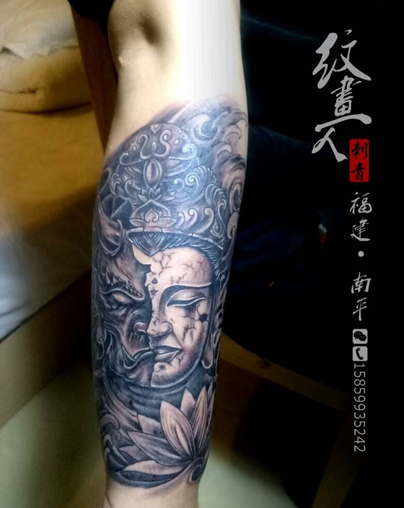 佛与魔 一念之间纹身图片