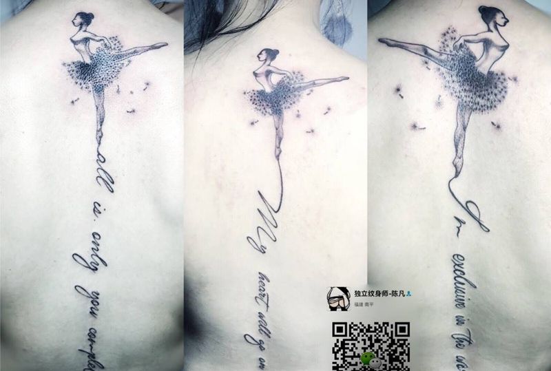 三闺蜜之刺纹身图片_成品背部欧美写实清新肖像贴纸字符人物原创纹身图案