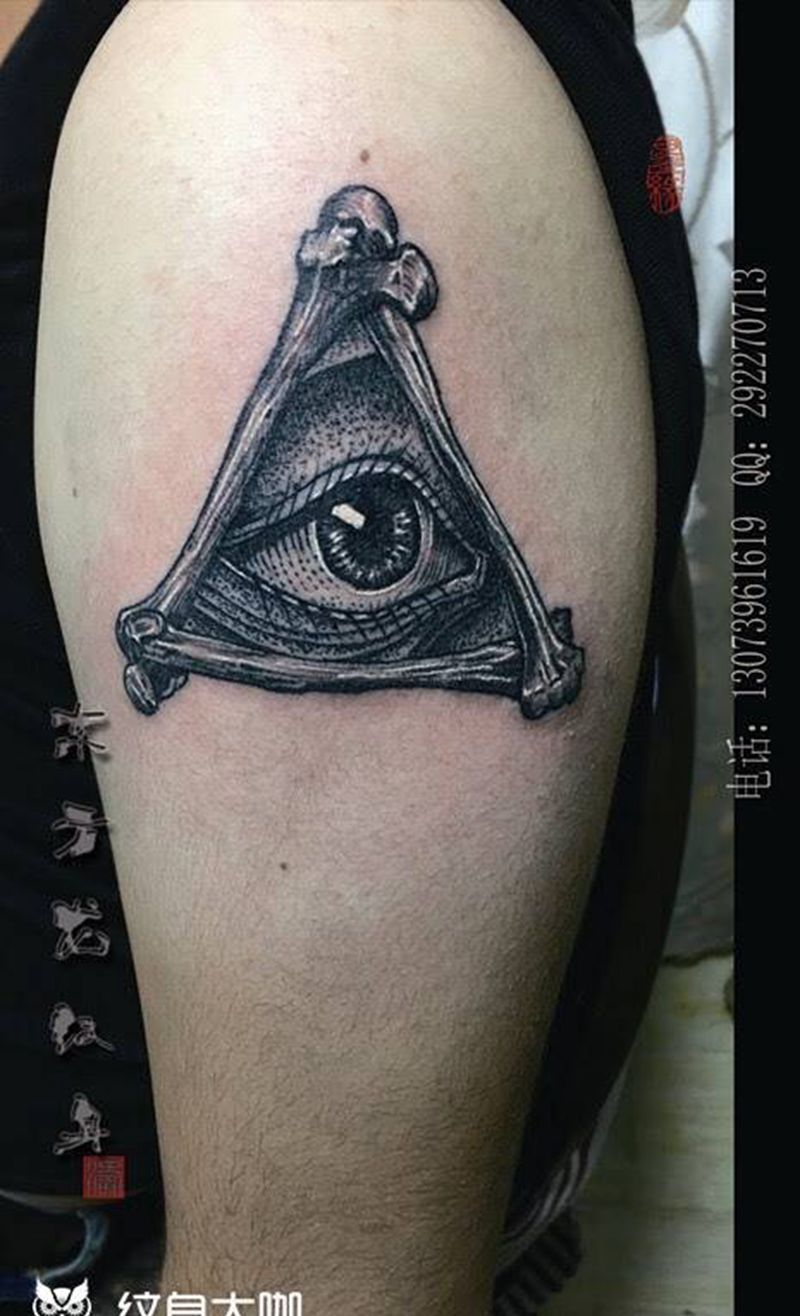 上帝之眼纹身纹身图片_成品手臂福建东方龙欧美纹身图案