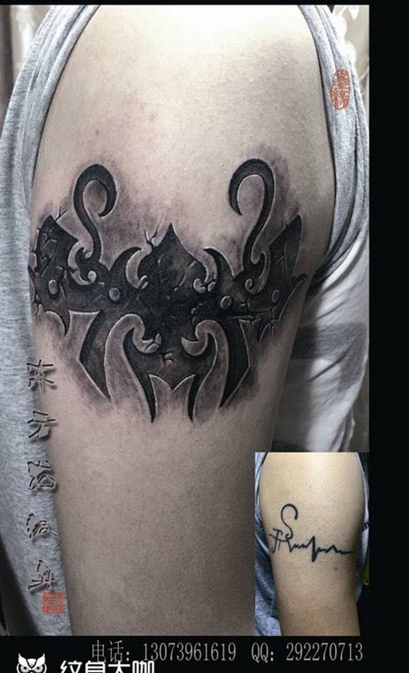 遮盖旧纹身纹身图片_成品原创手臂写实图腾东方龙宁德纹身图案