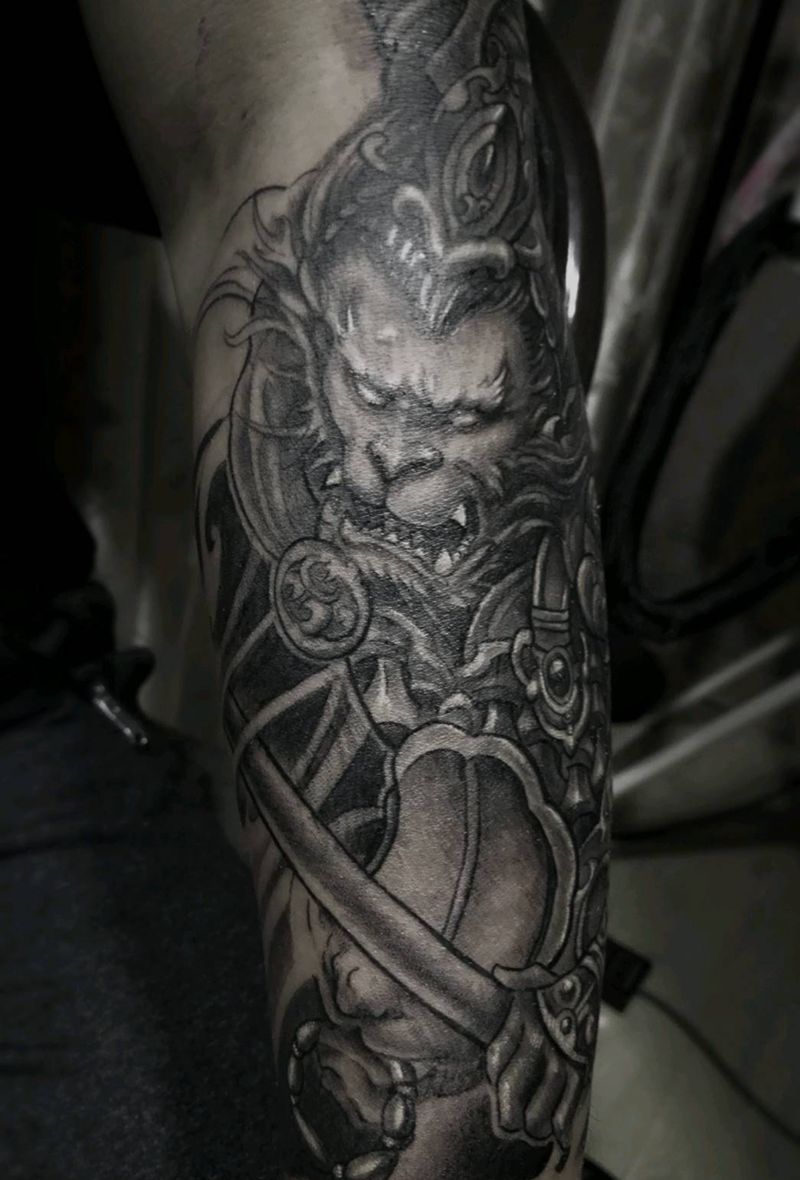 孙悟空纹身纹身图片_手臂传统鬼神宁德福建成品纹身图案