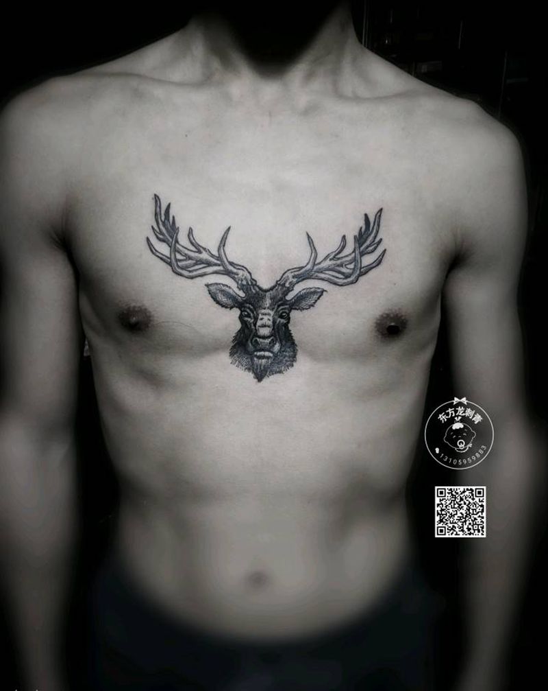 鹿纹身图片_鹿纹身图案