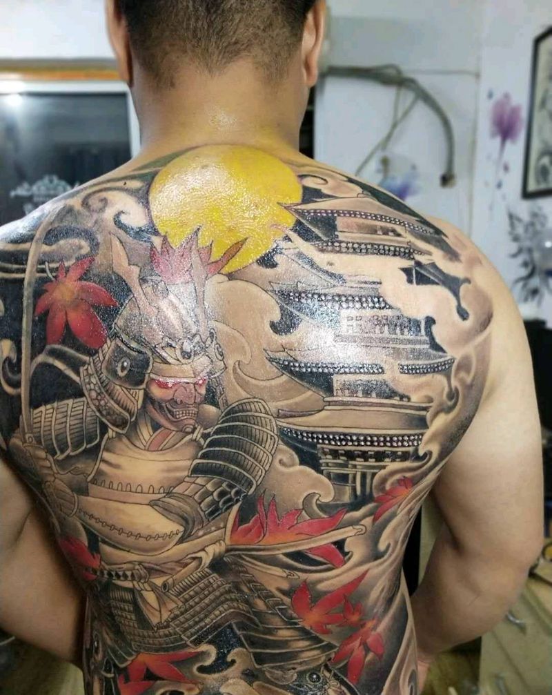 鬼武士纹身图片_新传统纹身图案