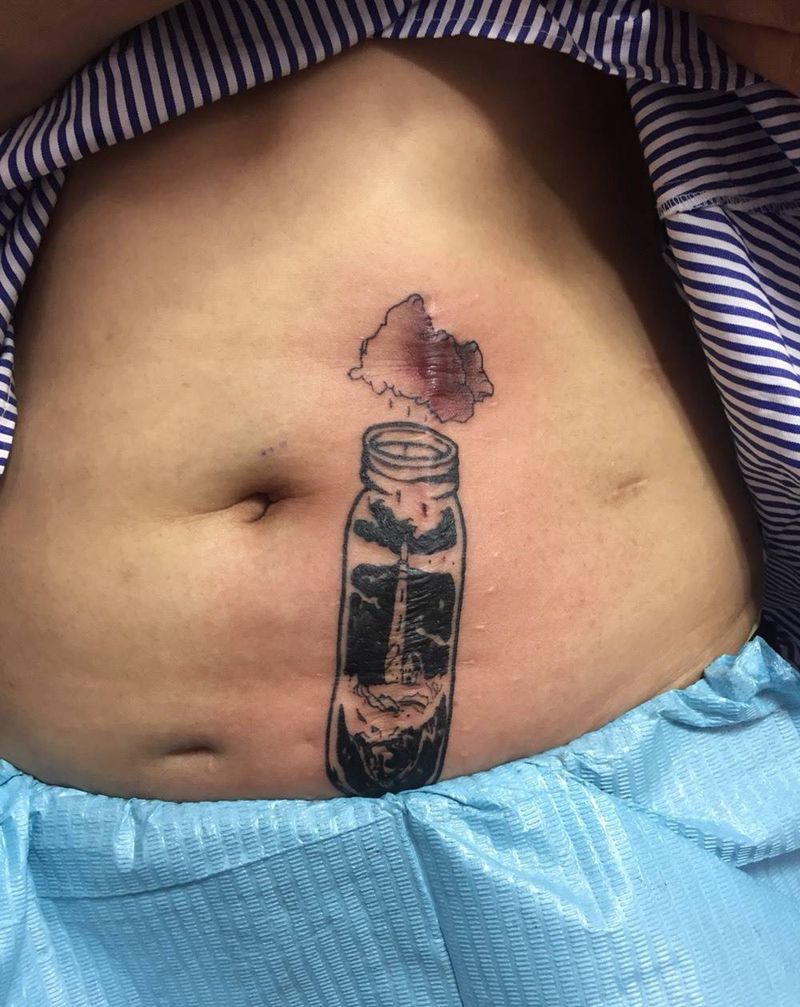 遮盖疤痕纹身图片