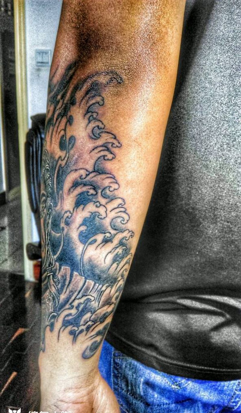 包小臂 不动明王纹身图片