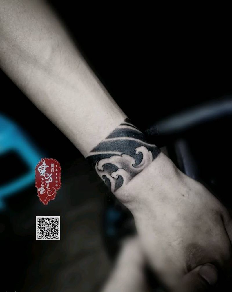 手环纹身图片_手臂手部纹身图案
