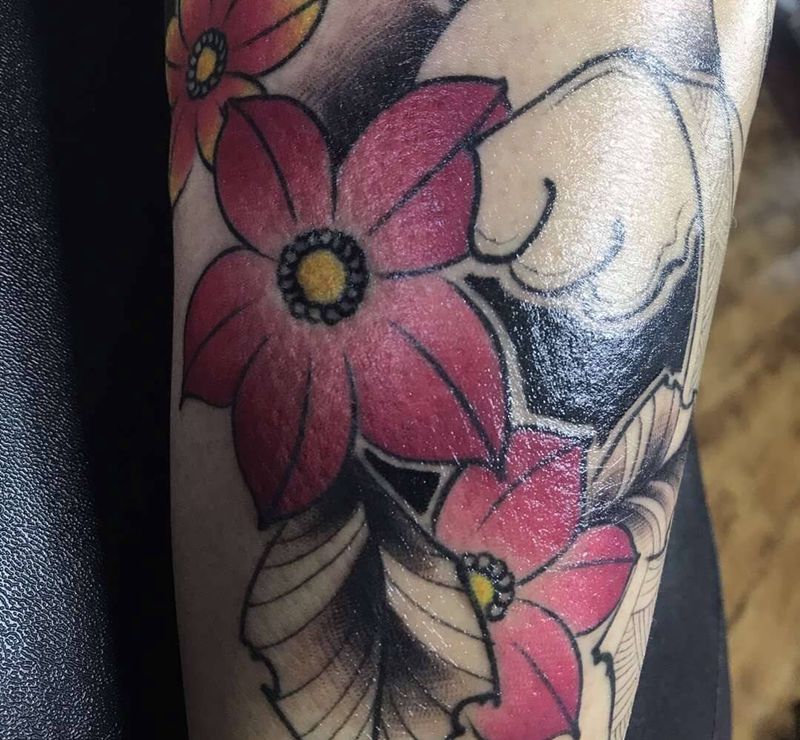 花纹身图片_New School纹身图案