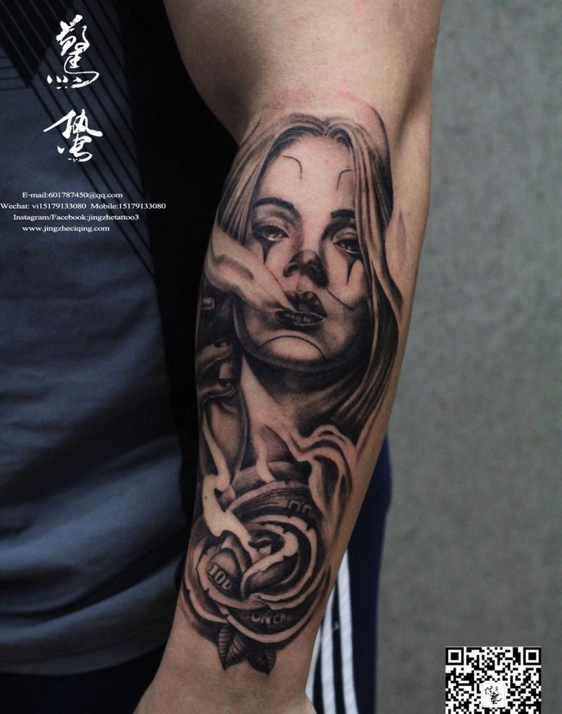 亡灵女郎纹身图片