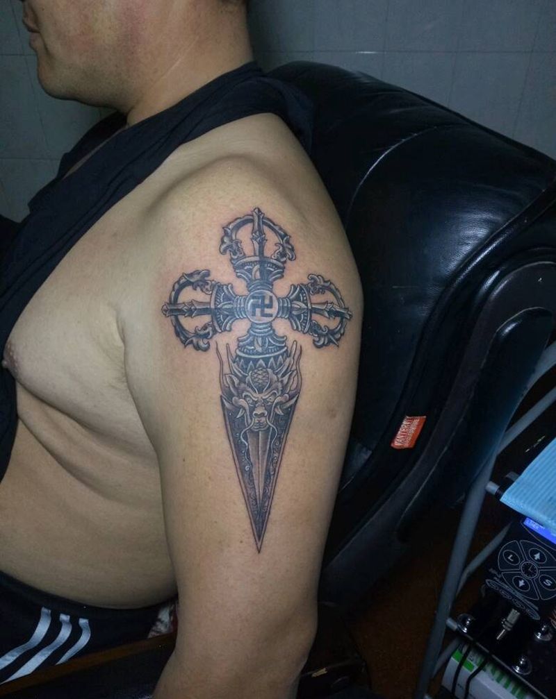 降魔杵纹身图片