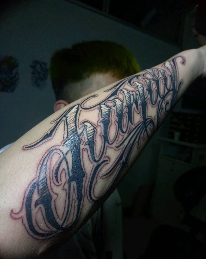 花体字纹身图片