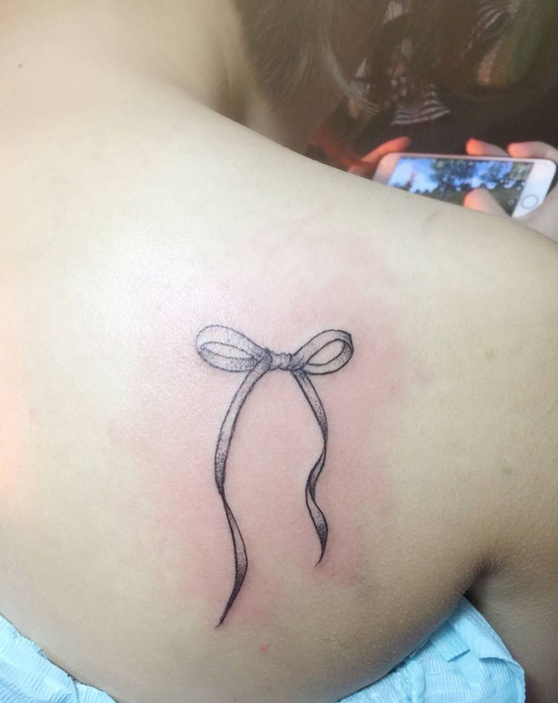 蝴蝶结纹身图片
