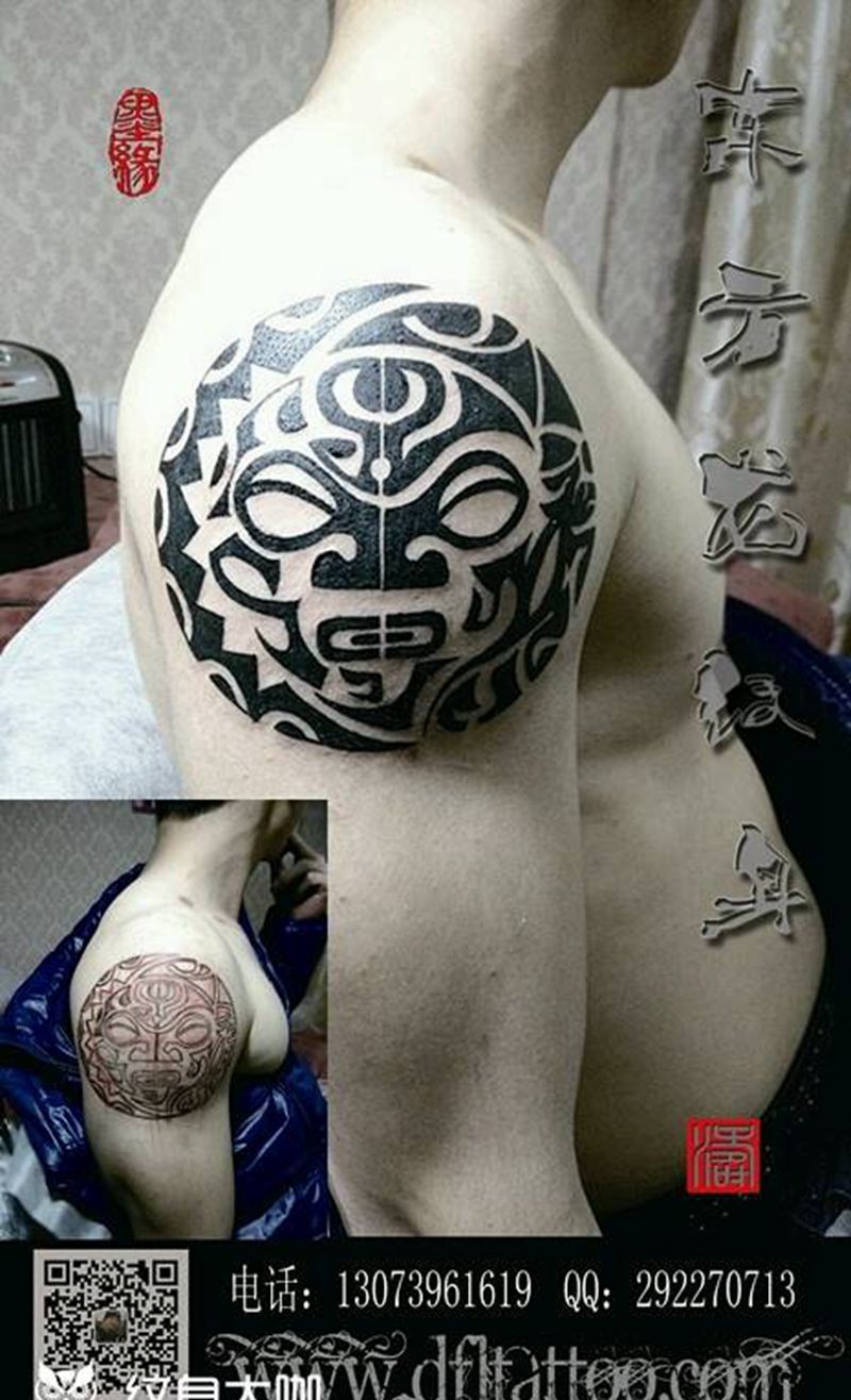 手臂图腾纹身图片_手臂传统图腾成品纹身图案