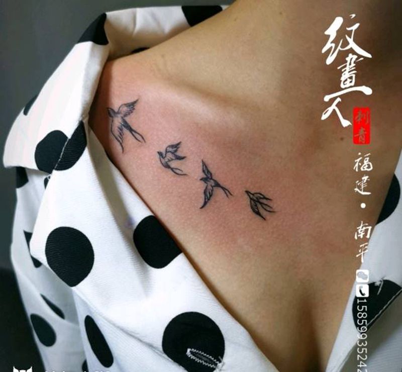 小图纹身图片_胸部几何纹身图案