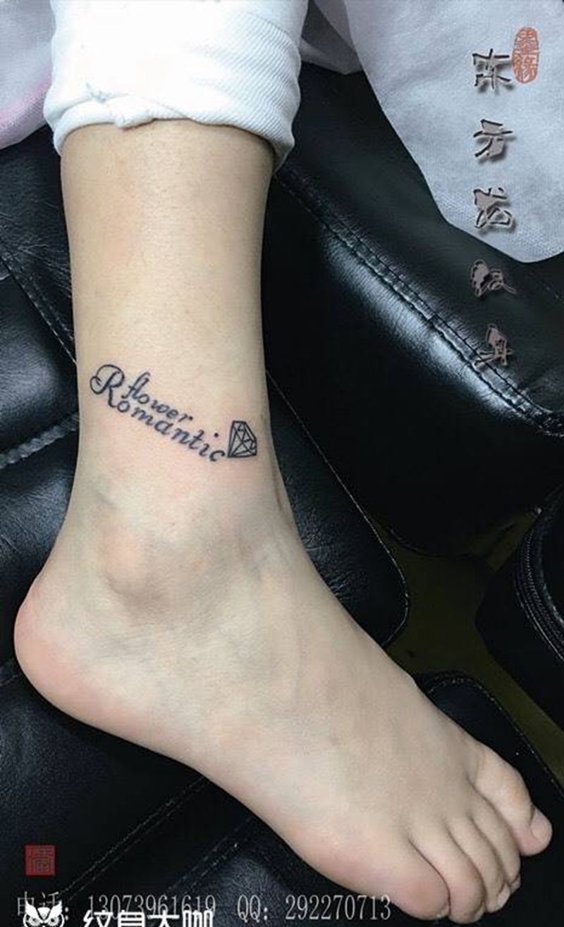 英文纹身纹身图片_成品腿部脚部清新字符图腾东方龙宁德纹身图案