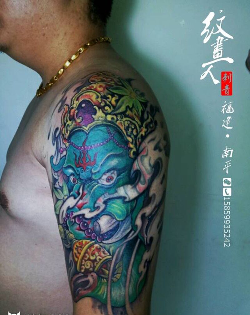 象神遮盖纹身图片