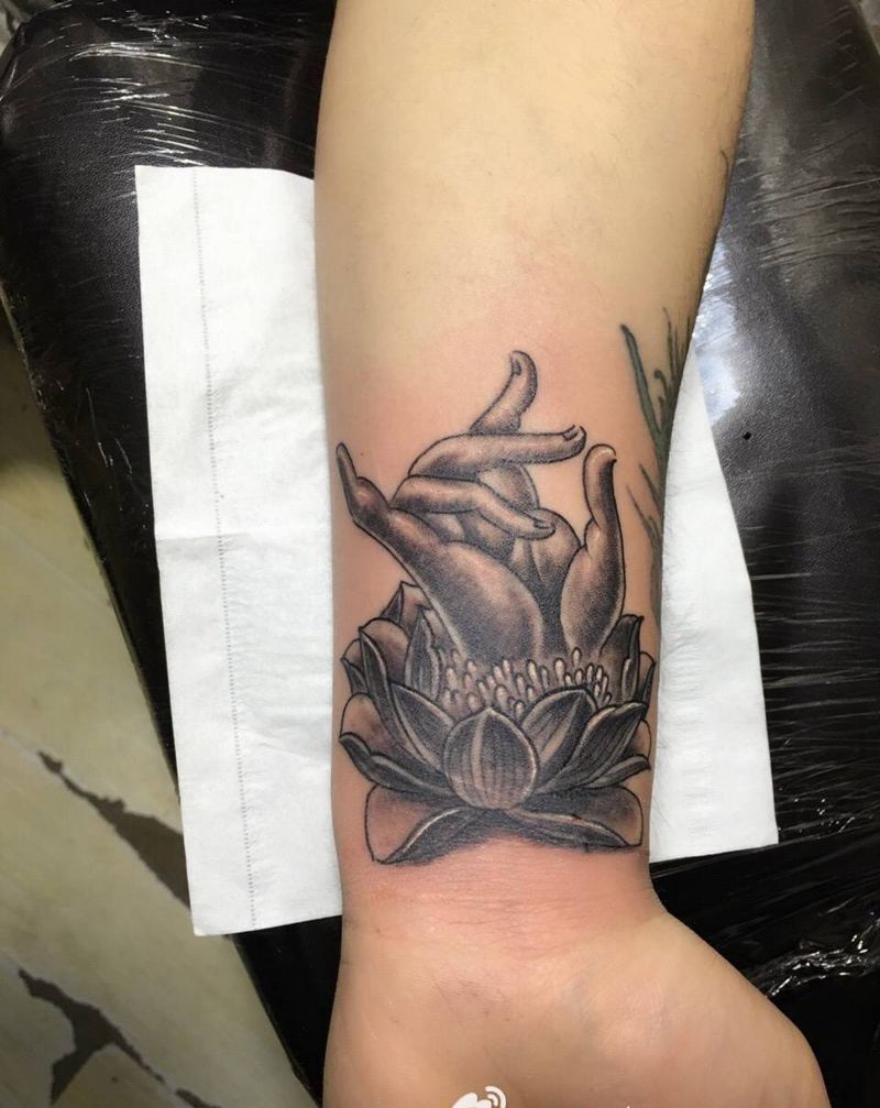 佛手纹身纹身图片_成品手部手臂东方龙宁德福建纹身图案