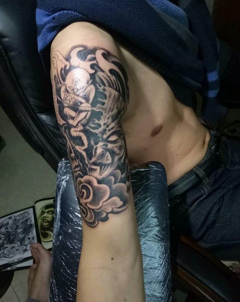 佛与魔纹身图片