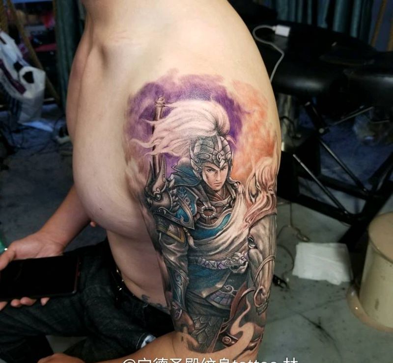 帅气的长胜将军纹身图片