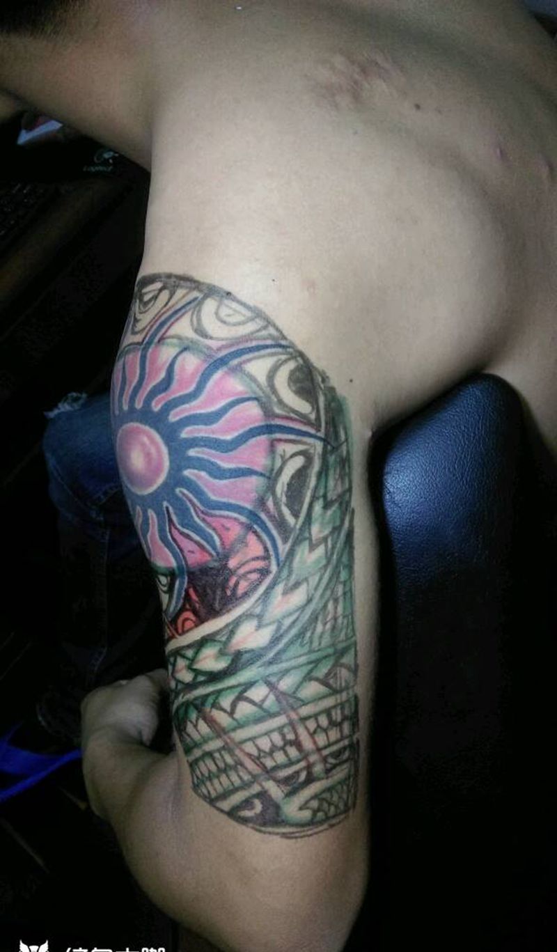 修改旧图 玛雅图腾(原创设计)纹身图片_肩部手臂欧美图腾原创纹身图案
