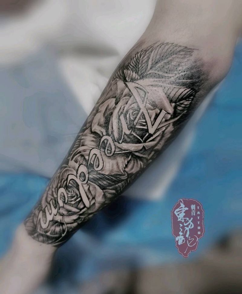 花纹身图片_手臂纹身图案