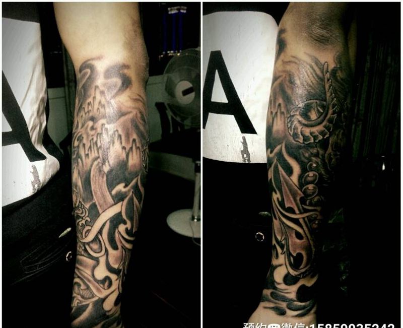 大力牛魔王  包小臂纹身图片_手臂传统动物鬼神宗教纹身图案