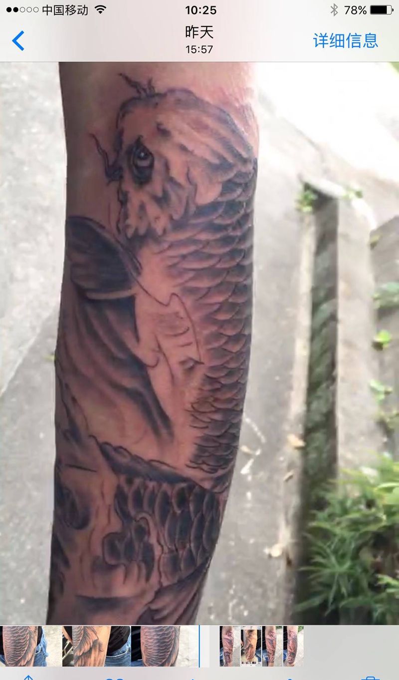 鱼儿小臂，喜欢滴约纹身图片